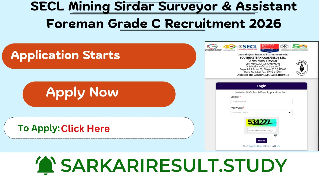 SECL Grade C Various Post Recruitment 2026