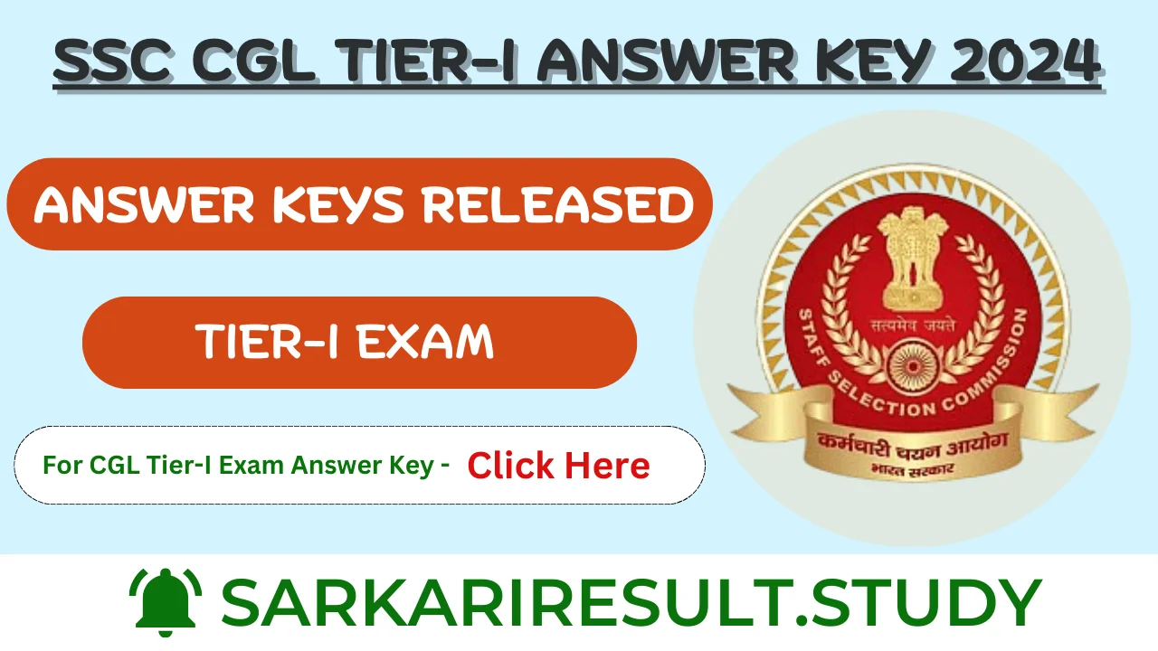 SSC CGL TierI Answer Key 2024 Sarkari Result