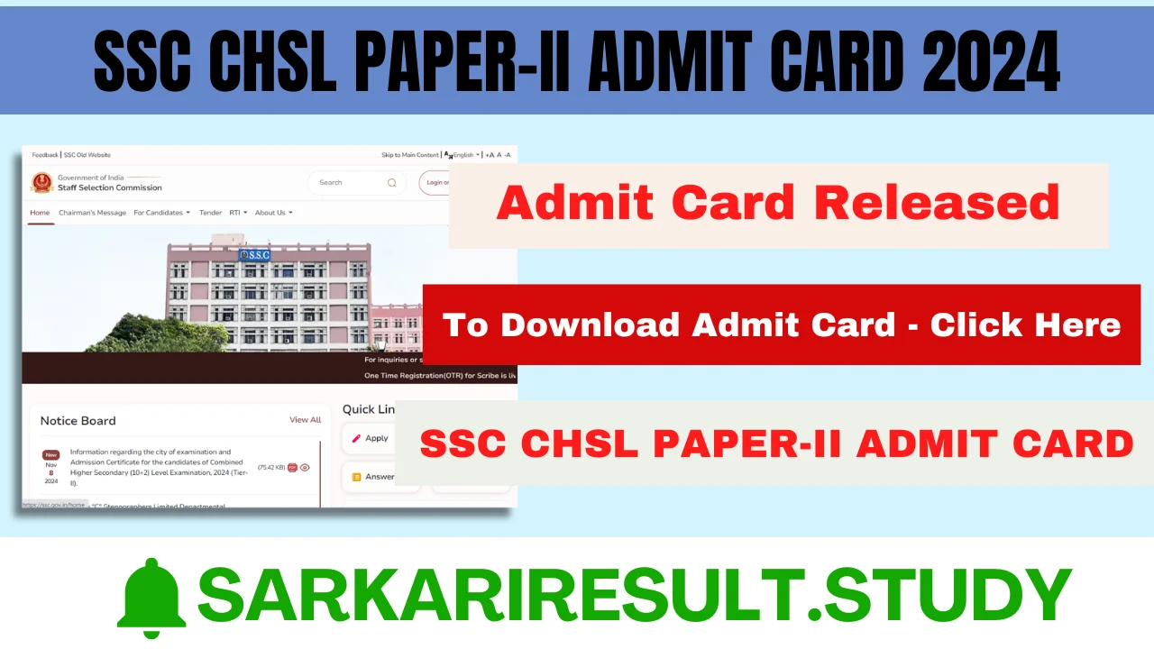 SSC CHSL Paper-II Admit Card 2024