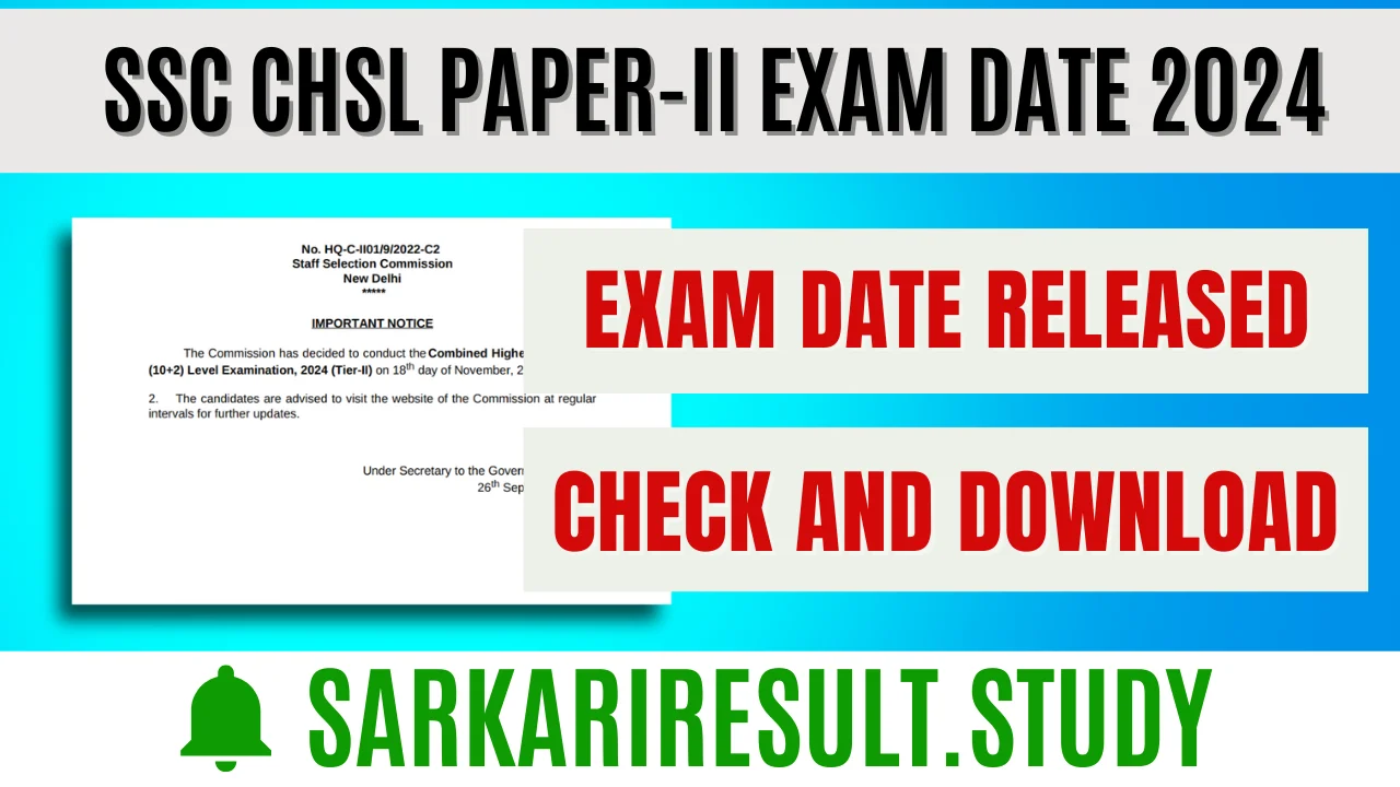 SSC CHSL Paper-II Exam Date 2024