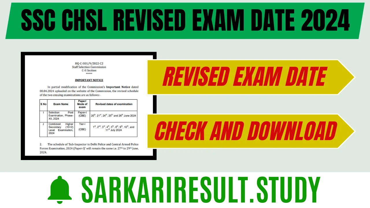 SSC CHSL Revised Exam Date 2024
