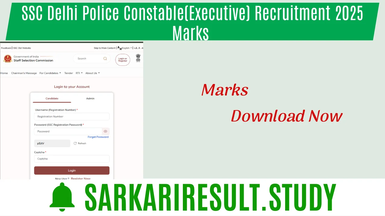 SSC Delhi Police Constable(Executive) Recruitment 2025 Marks 