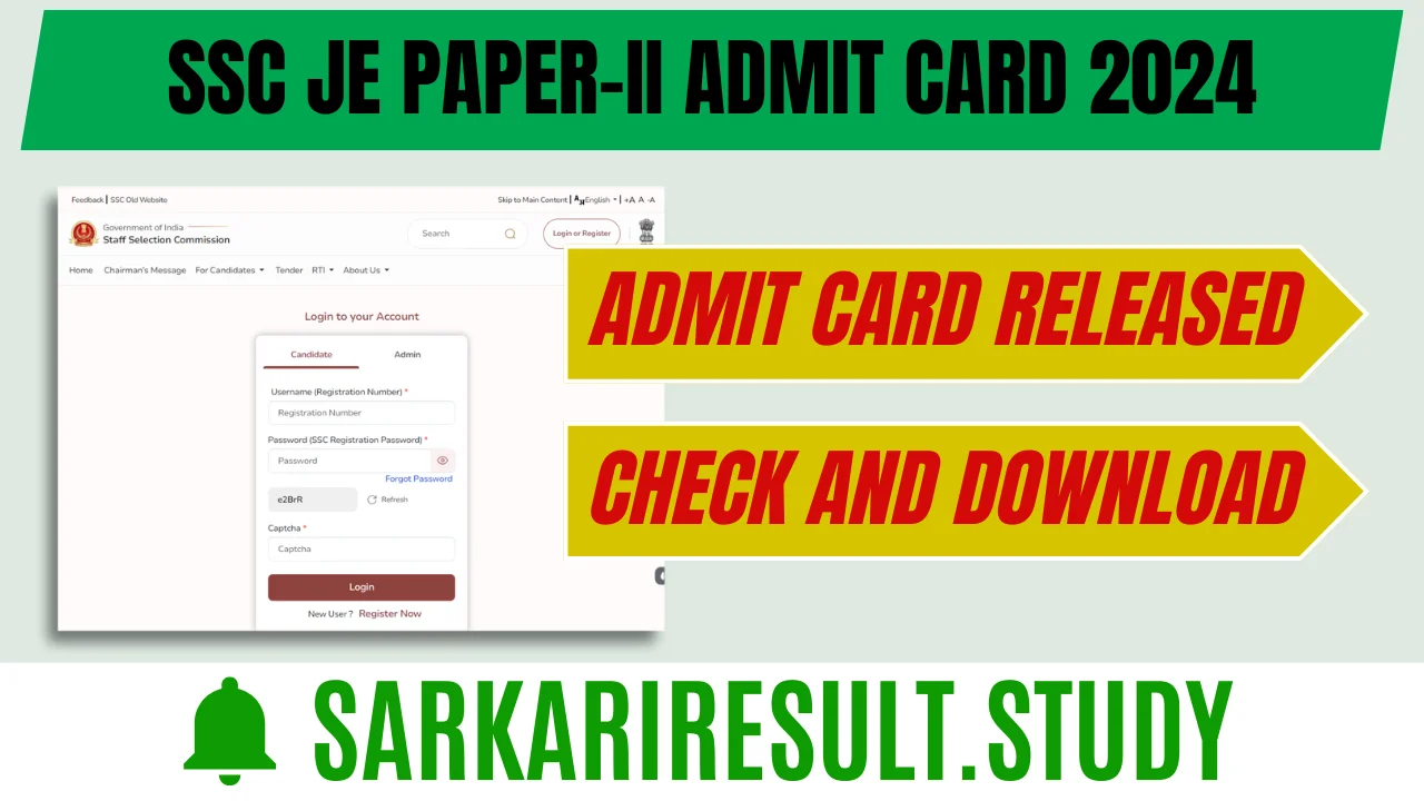 SSC JE Paper-II Admit Card 2024