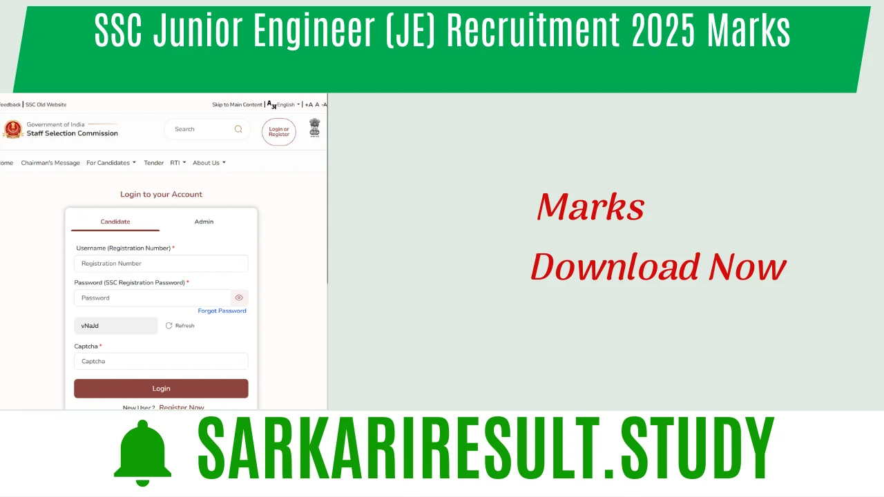  SSC Junior Engineer (JE) Recruitment 2025 Marks