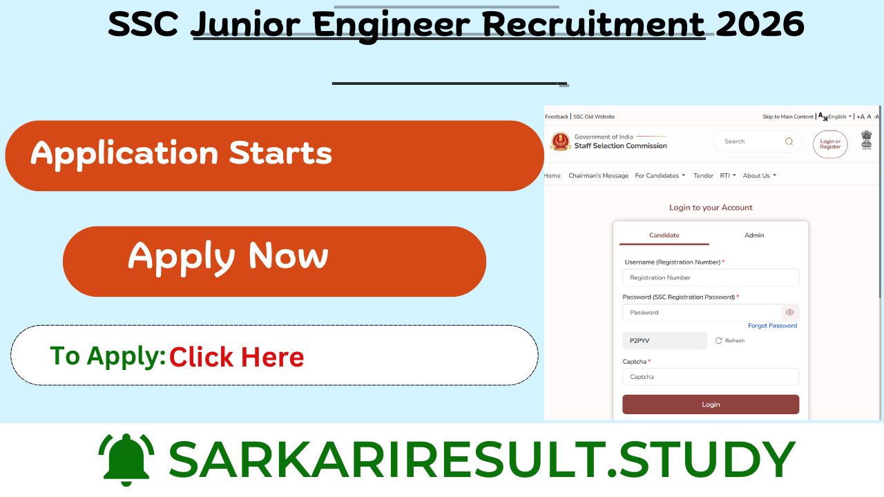 SSC Junior Engineer JE Recruitment 2026