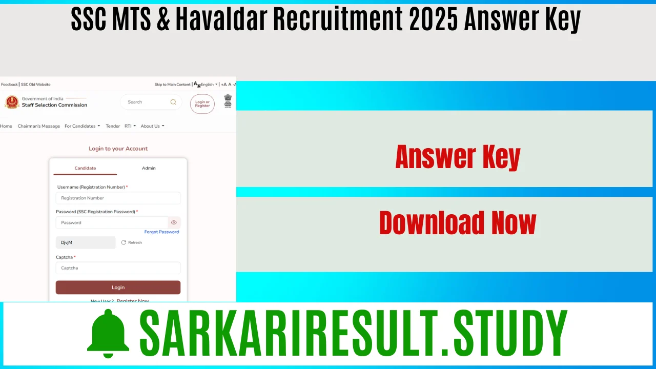 SSC MTS & Havaldar Recruitment 2025 Answer Key 