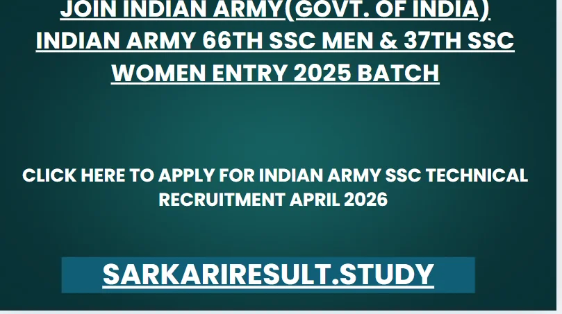 Indian Army SSC Technical Recruitment April 2026 