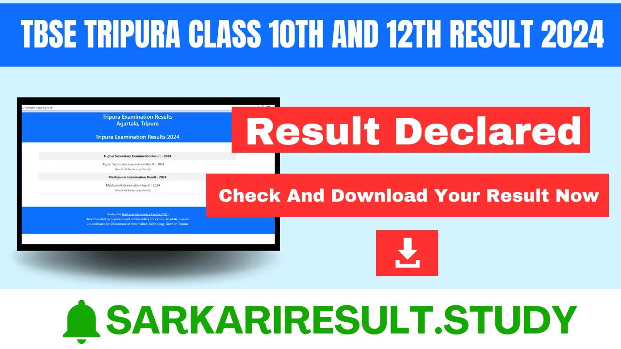 TBSE Tripura Class 10th and 12th Result 2024