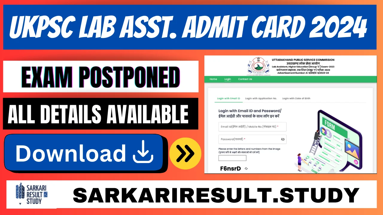 UKPSC Lab Asst. Admit Card 2024