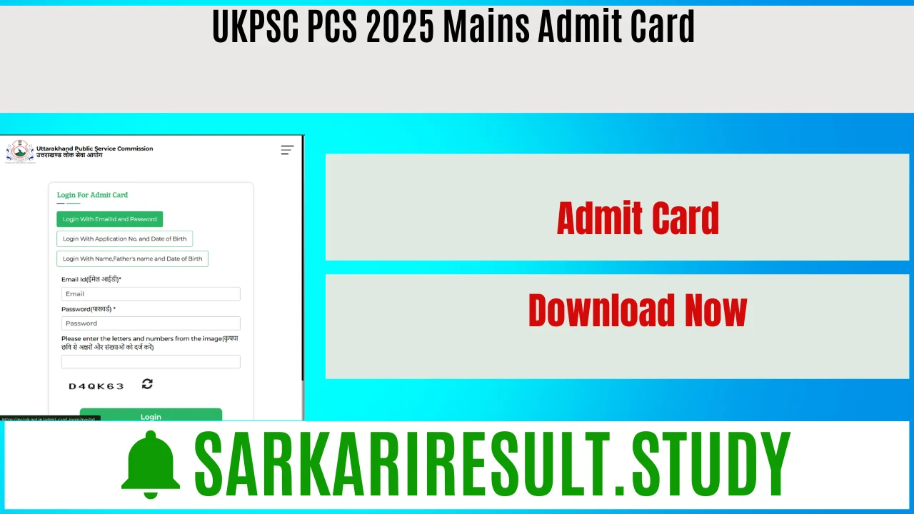 UKPSC PCS 2025 Mains Admit Card 