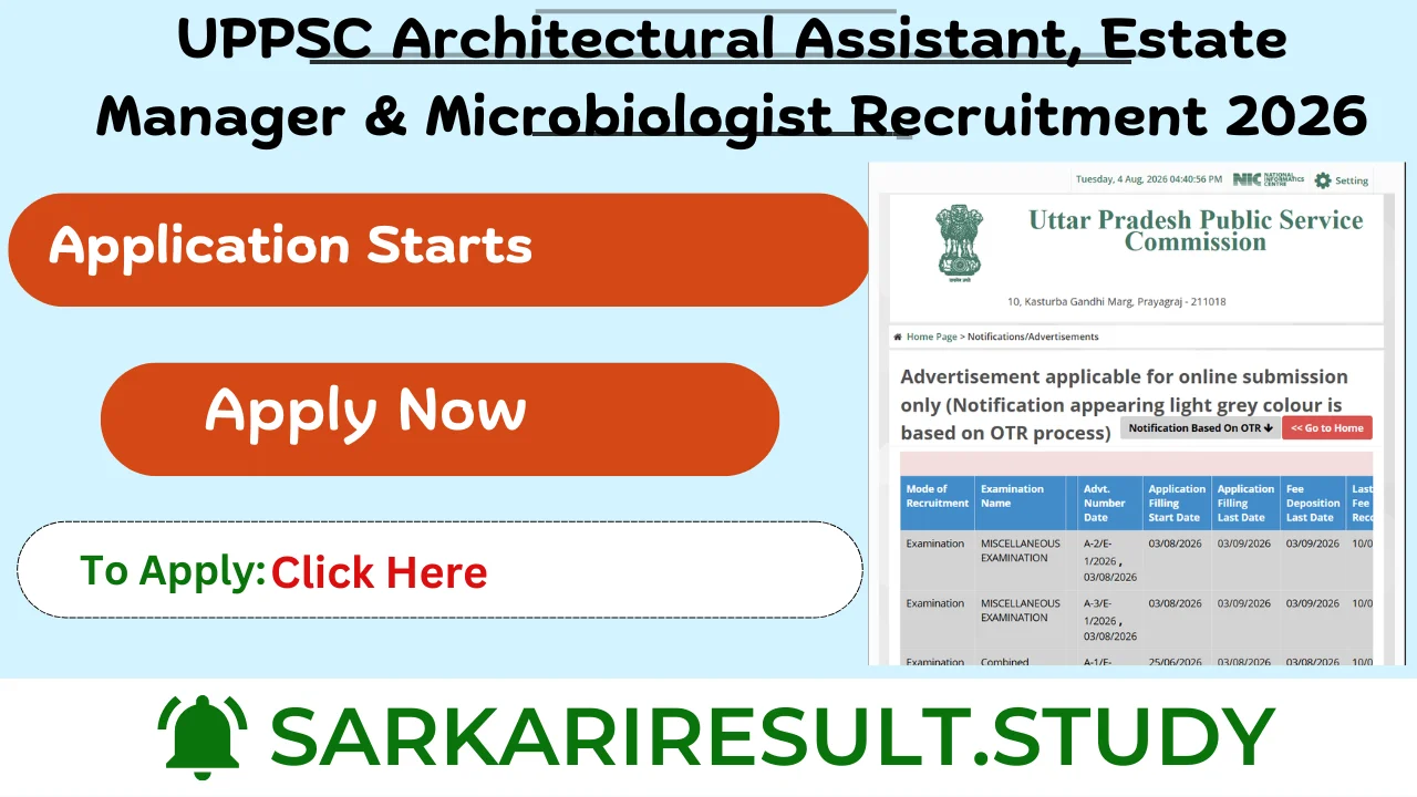 UPPSC Architectural Assistant and other posts Recruitment 2026