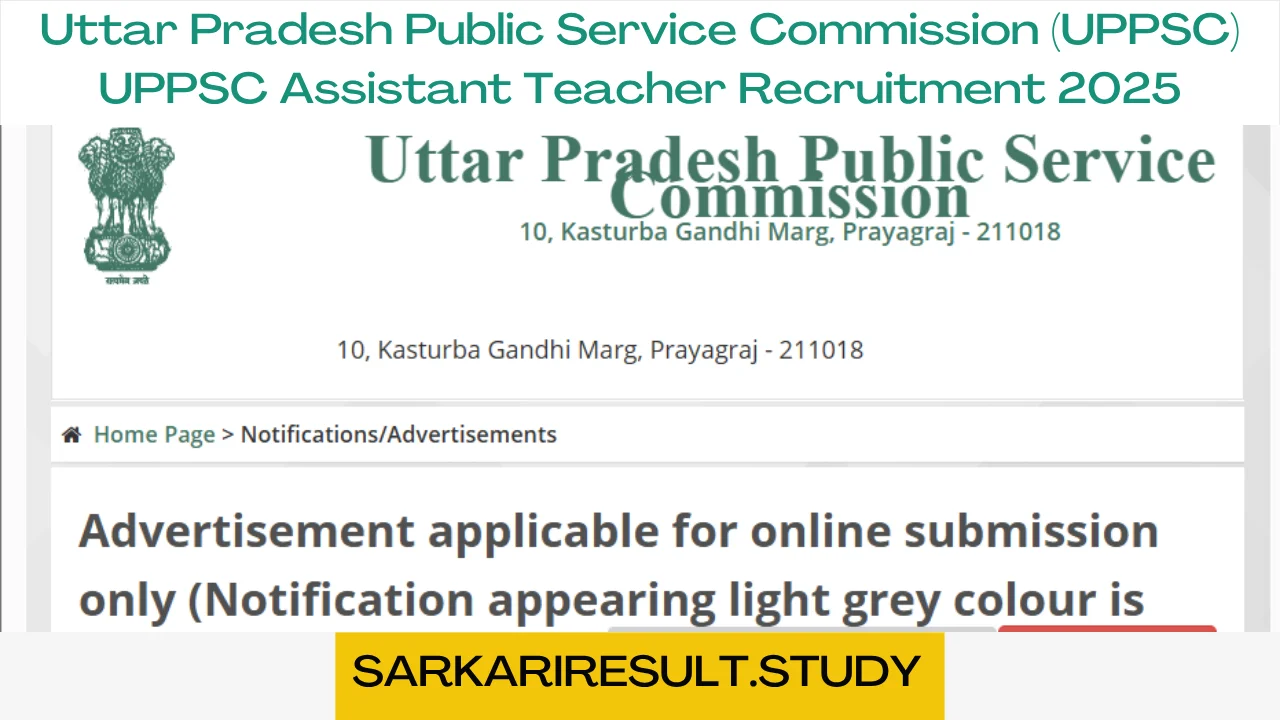 UPPSC Assistant Teacher Recruitment 2025