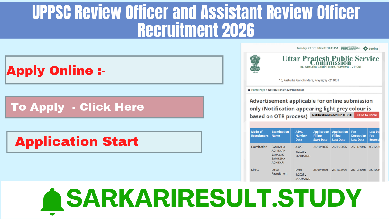 UPPSC RO & ARO Recruitment 2026