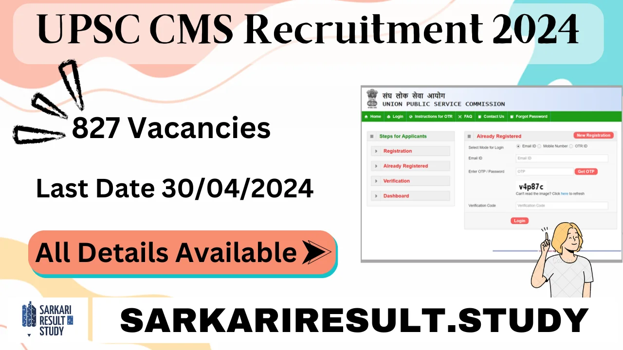 UPSC CMS Recruitment 2024
