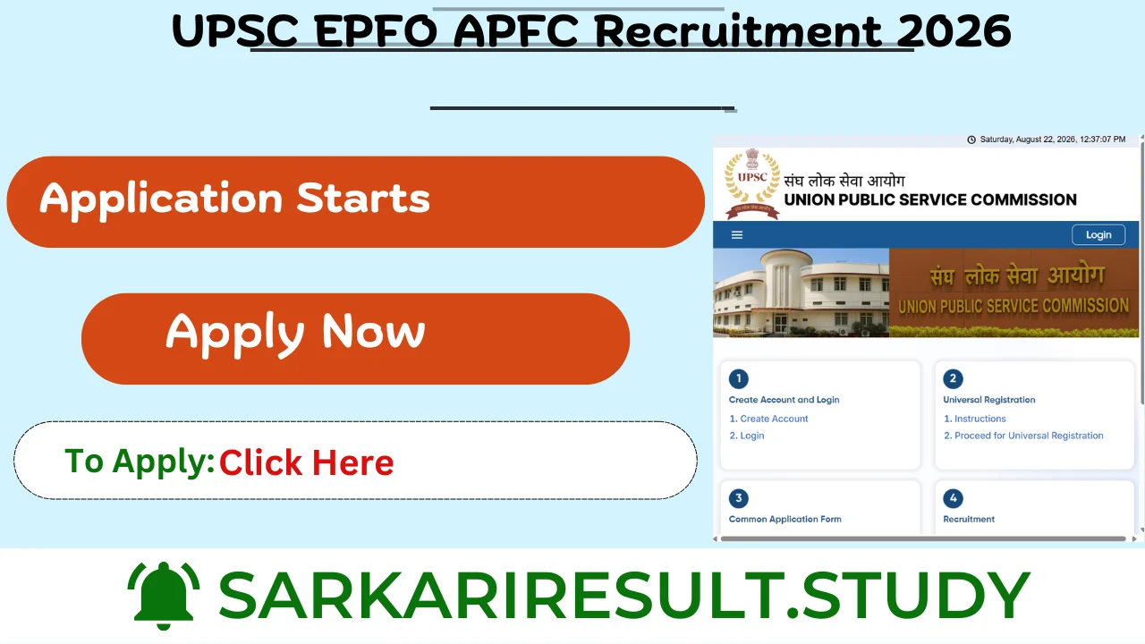 UPSC EPFO APFC Recruitment 2026
