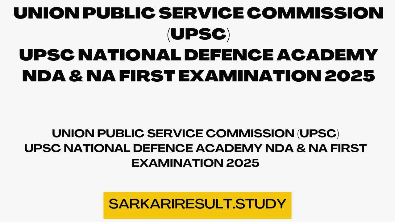 UPSC National Defence Academy NDA & NA First Examination 2025 Result Name Wise