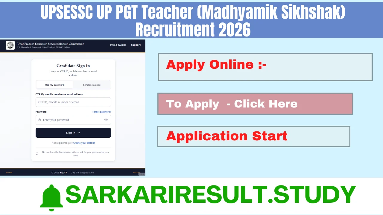 UP PGT Teacher (Madhyamik Sikhshak) Recruitment 2026