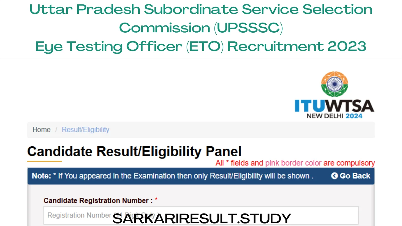 UPSSSC Eye Testing Officer (ETO) Recruitment 2023 Result