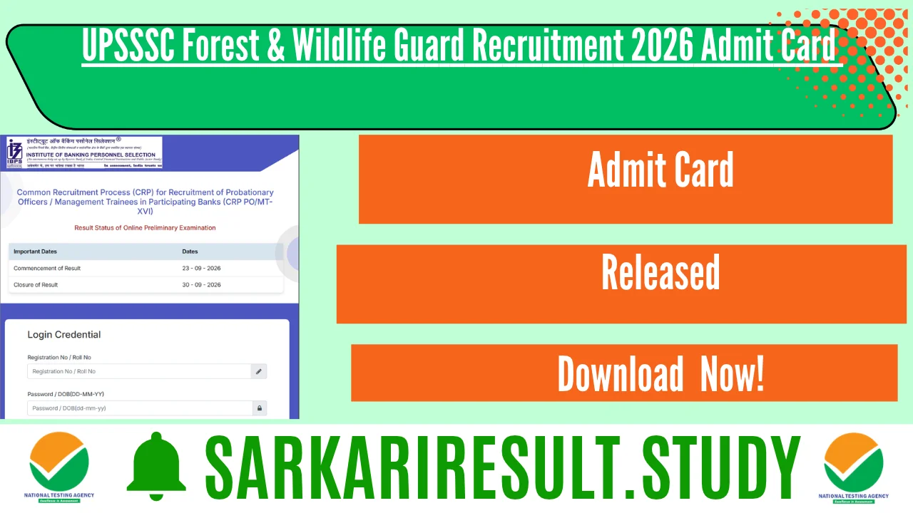 UPSSSC Forest & Wildlife Guard Recruitment 2026 Admit Card 