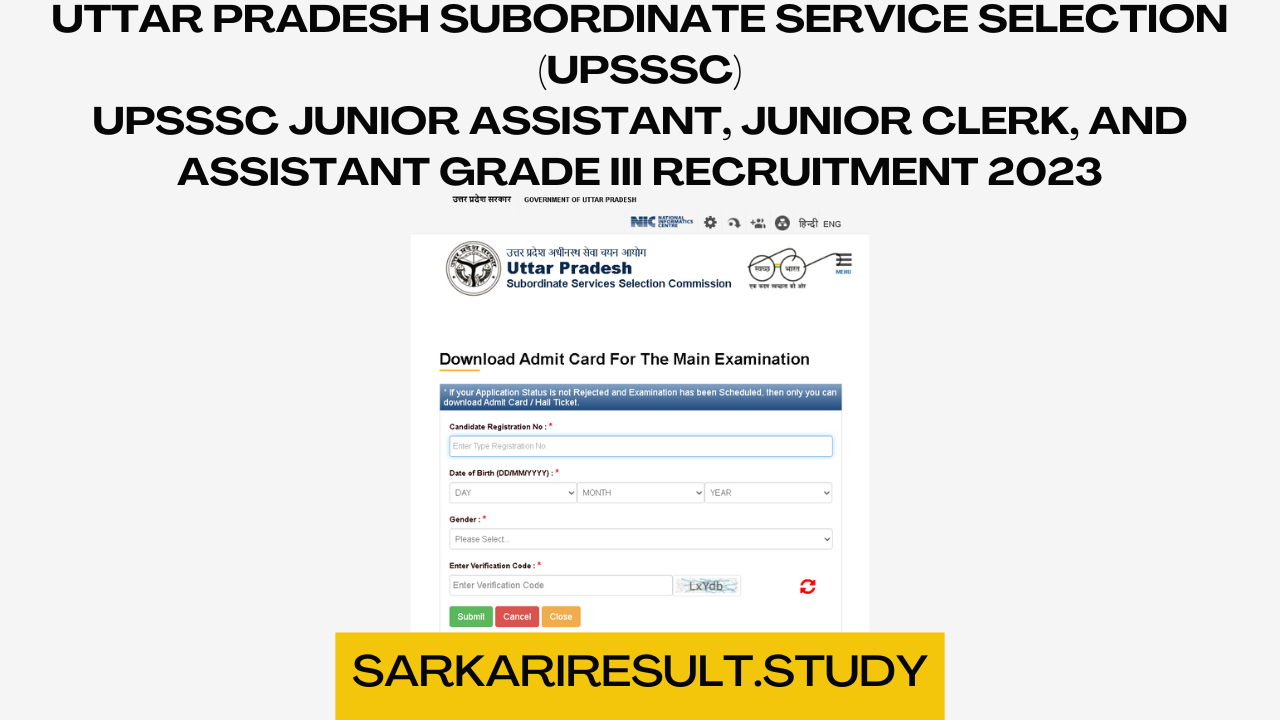 UPSSSC Junior Assistant Recruitment 2023 Mains Admit Card