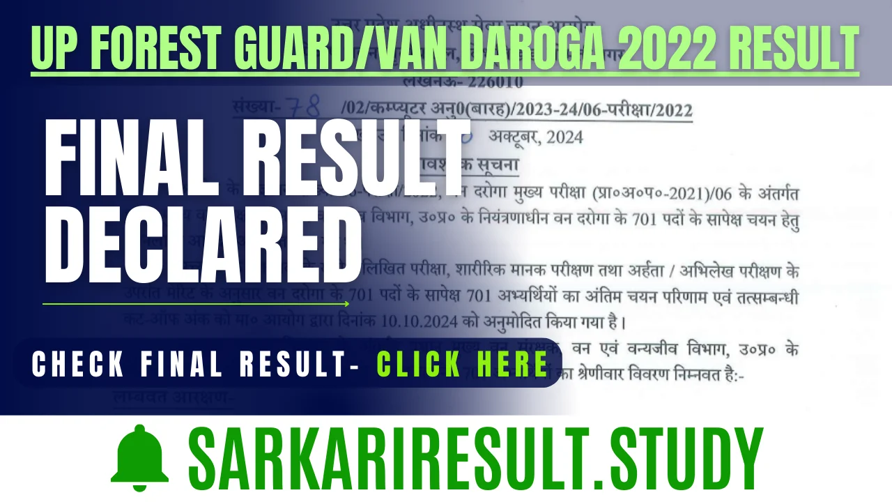 UP Forest Guard/Van Daroga 2022 Result