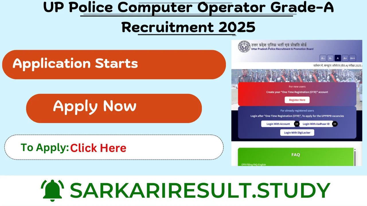 UP Police Computer Operator Grade-A Recruitment 2025
