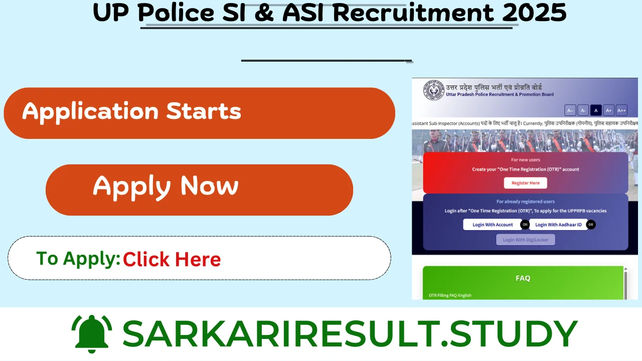 UP Police SI & ASI Recruitment 2025