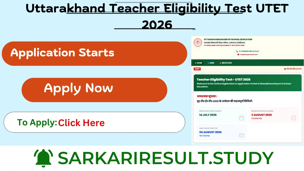 Uttarakhand Teacher Eligibility Test UTET 2026