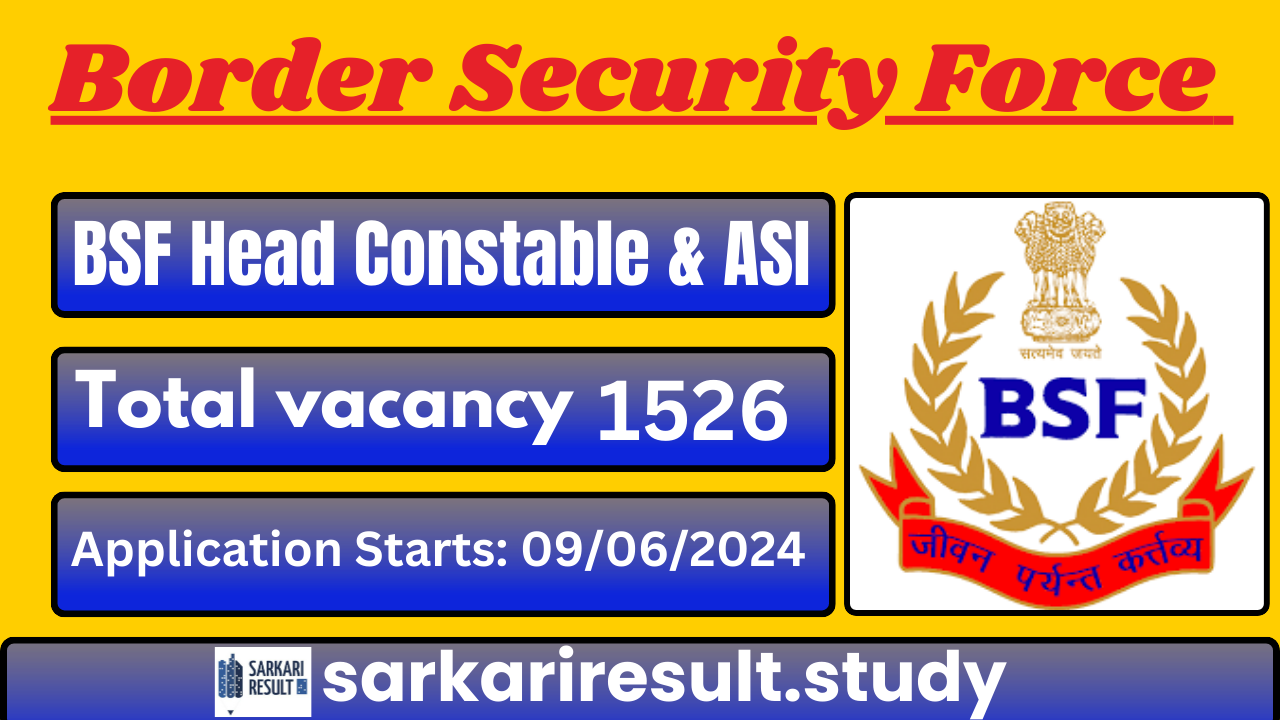 BSF HC Ministerial and ASI Stenographer Recruitment 2024