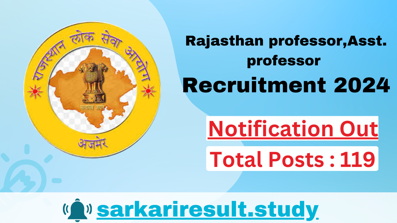 Rajasthan professor and other Recruitment 2024