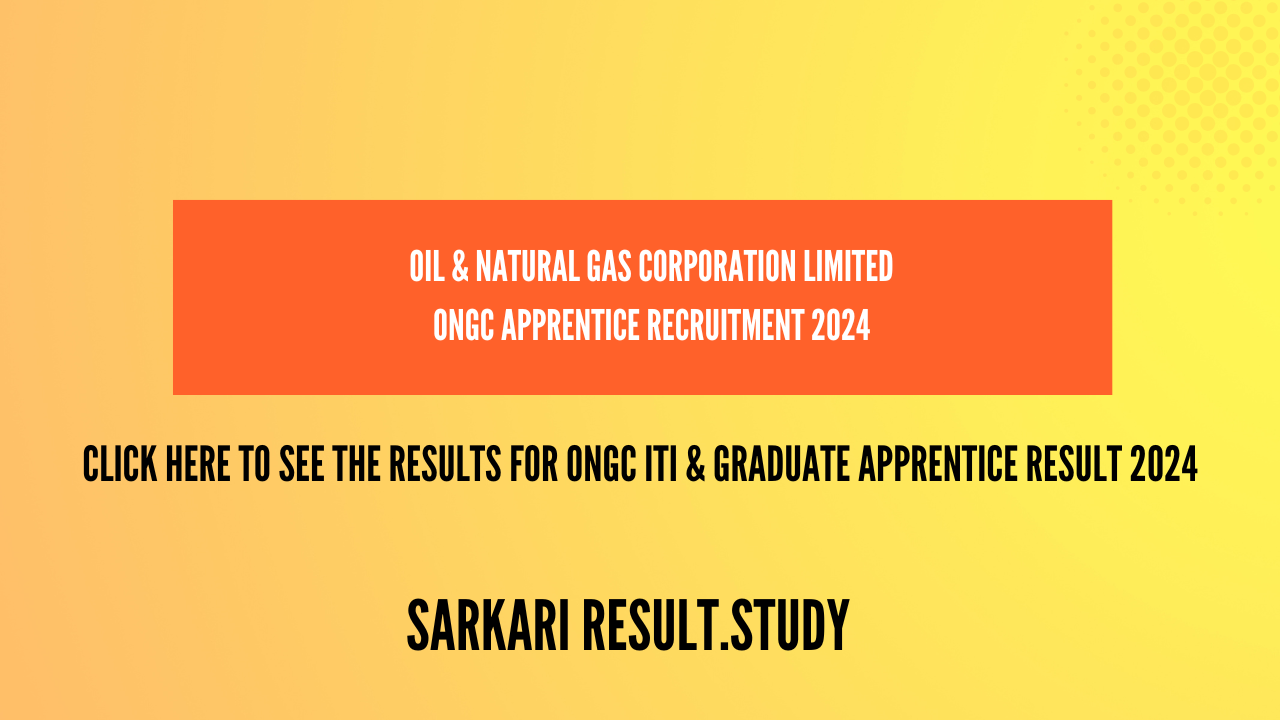 ONGC ITI & Graduate Apprentice result 2024