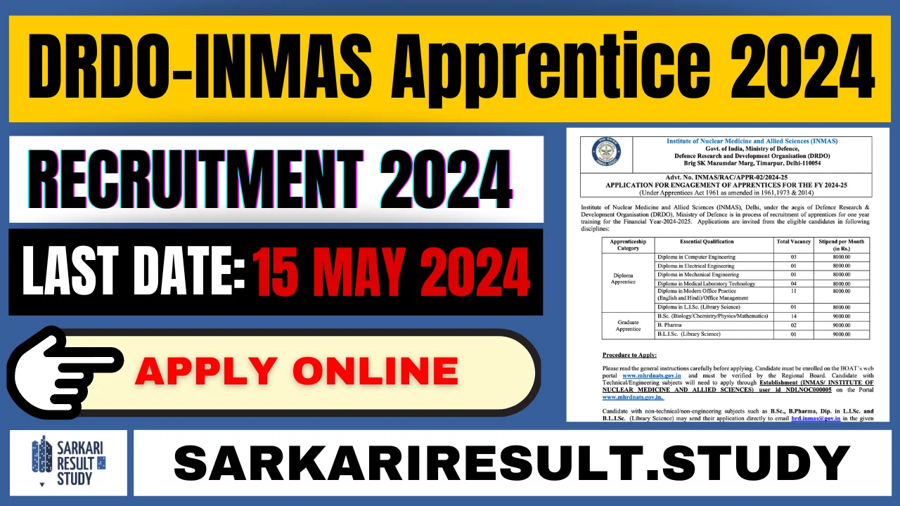 DRDO-INMAS Apprentice 2024