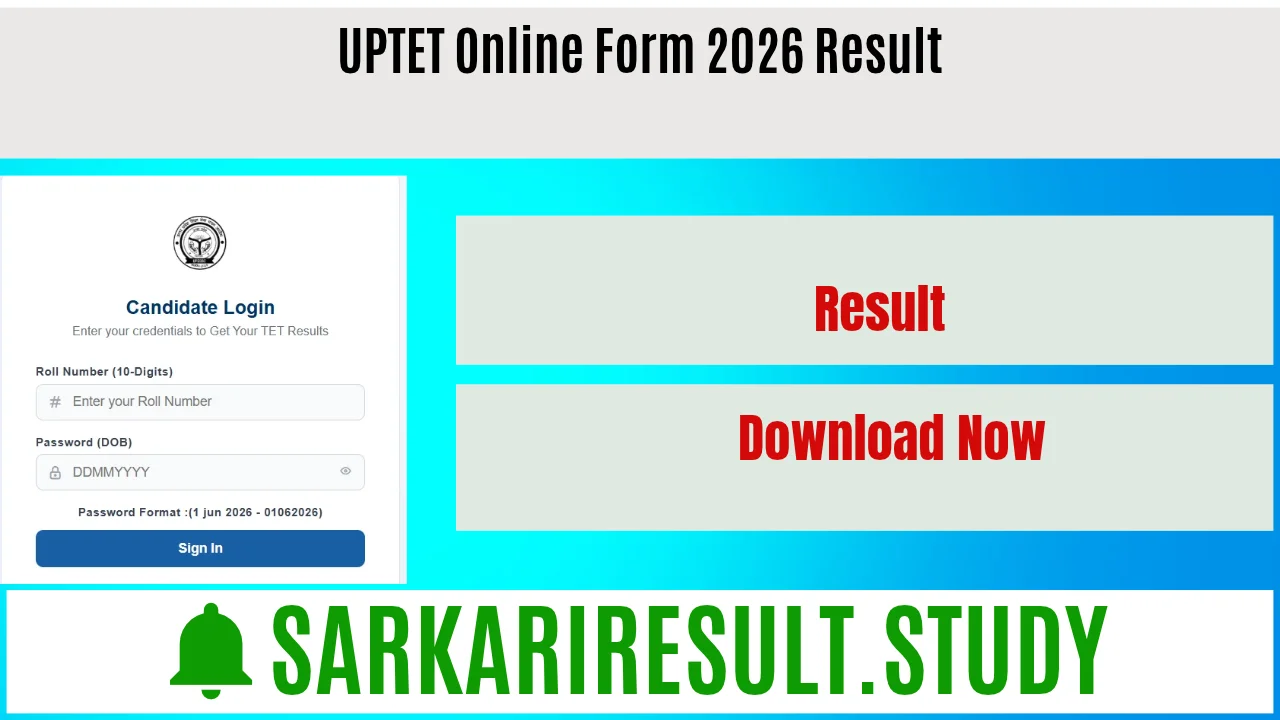 UPTET Online Form 2026 Result