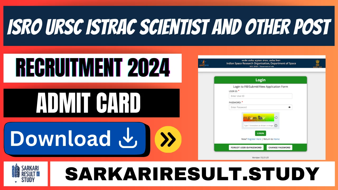 ISRO URSC ISTRAC Admit Card 2024
