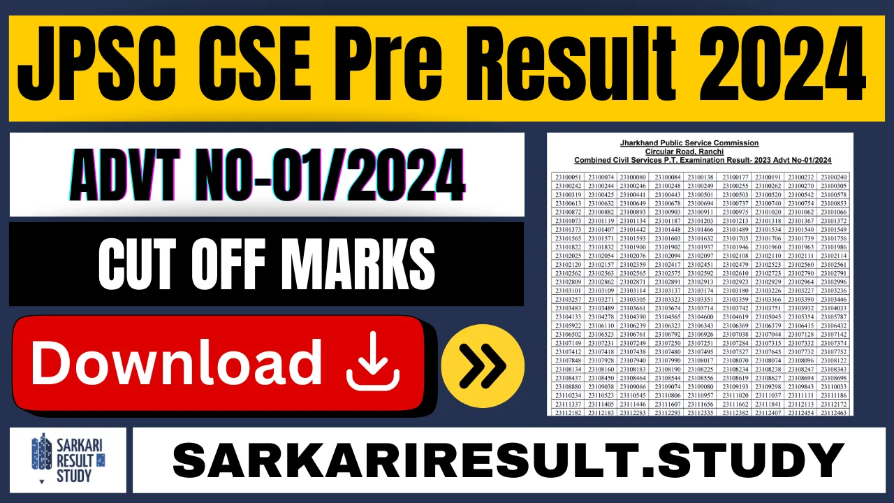 JPSC CSE Pre Result 2024