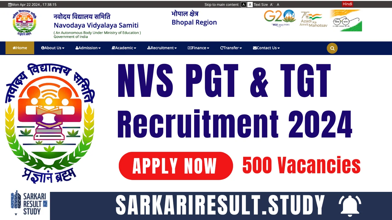 NVS TGT And PGT Recruitment 2024