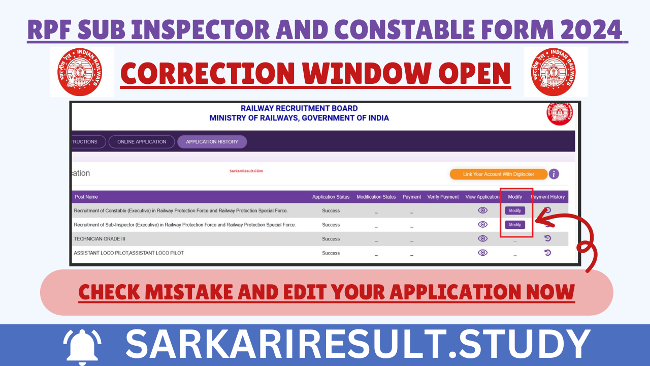 RPF/ RPSF SI & Constable Correction/Edit Form
