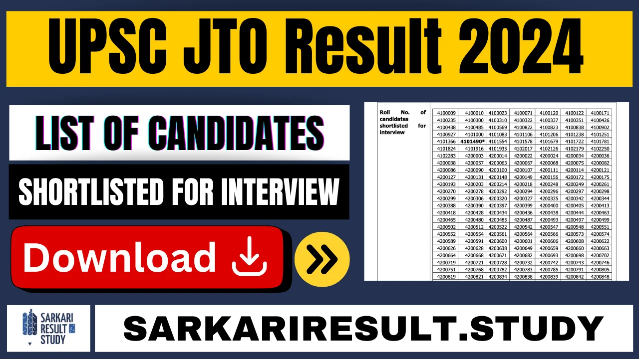 UPSC JTO Result 2024